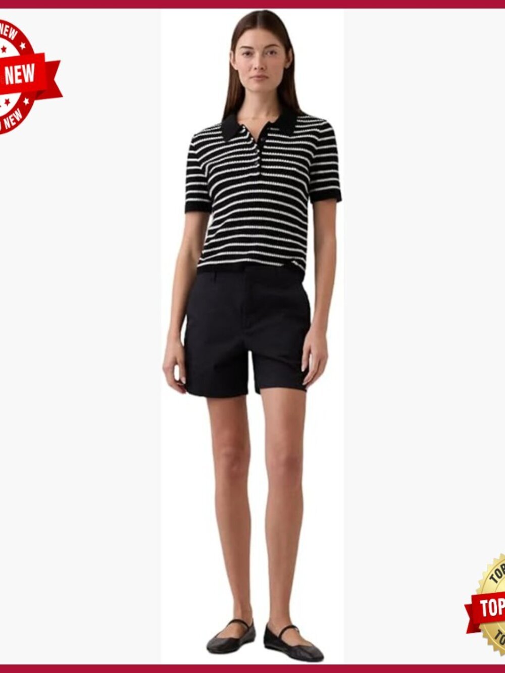 Women's Mid Rise Khaki Shorts Pull On Cotton Blend